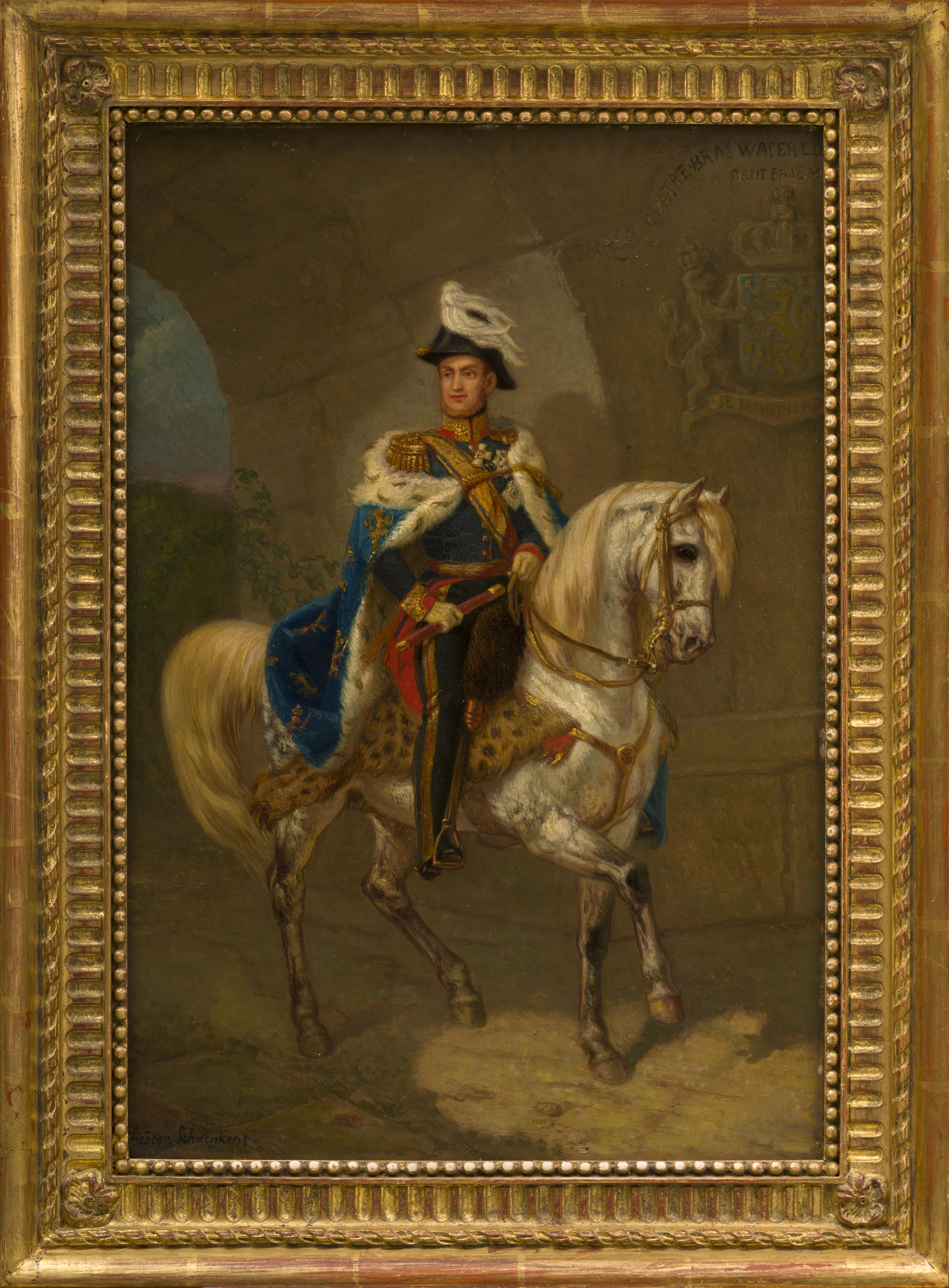 Koning Willem II te paard, tijdens zijn intocht in Maastricht