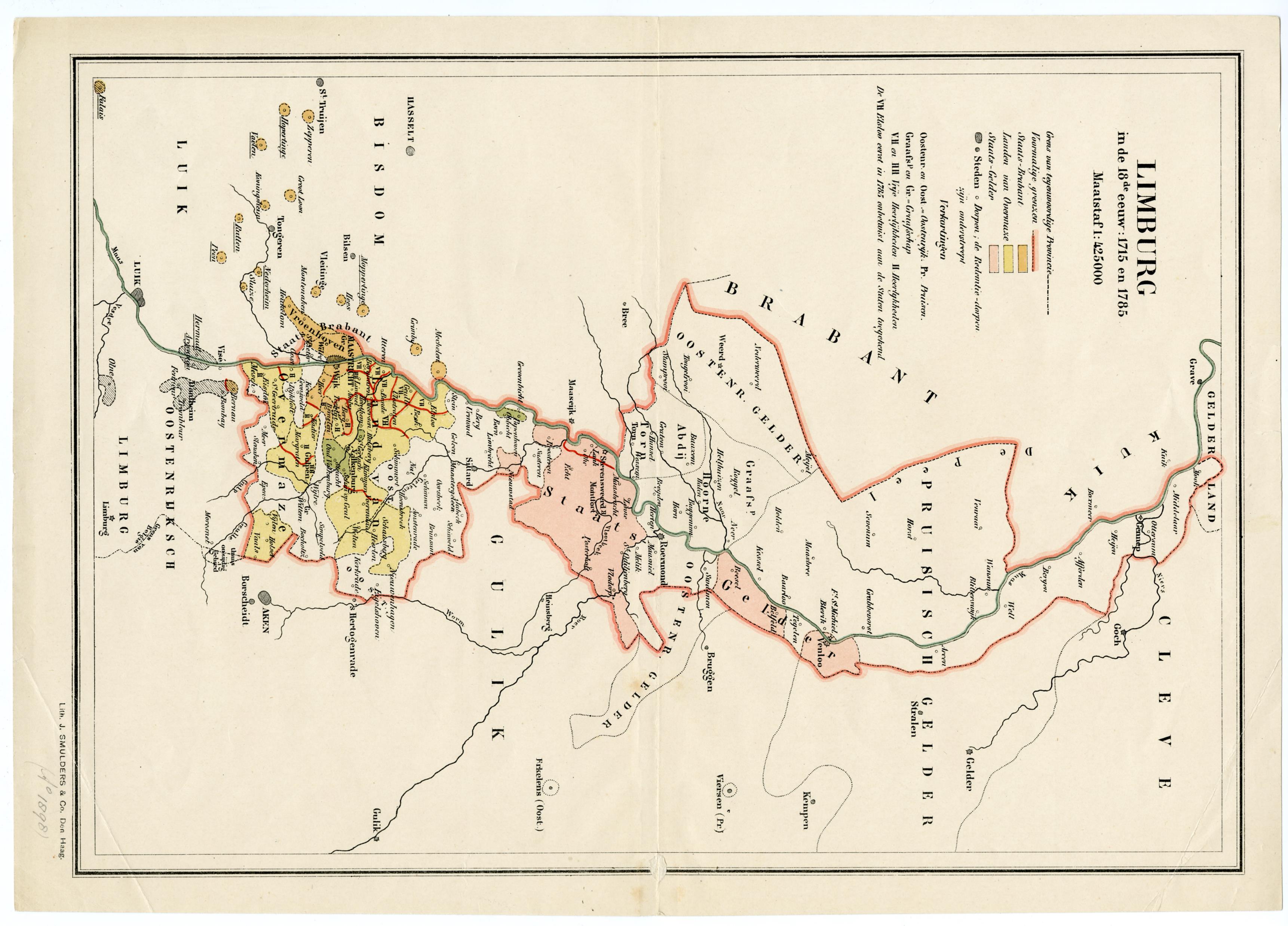Limburg in de 18de eeuw: 1715 en 1785